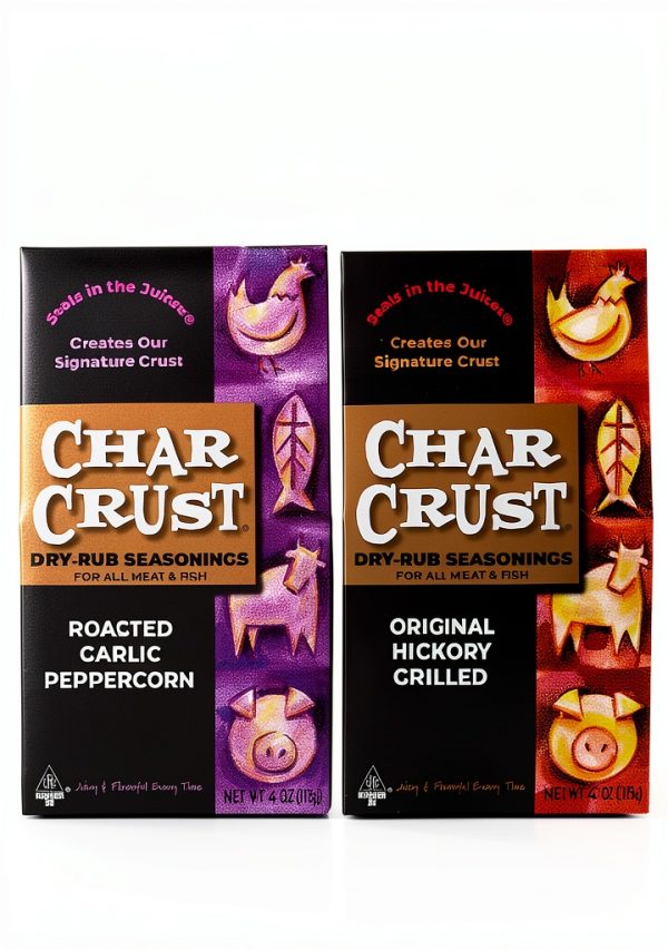 Char Crust Dry Rub Seasoning – Original Hickory Grilled and Roasted Garlic Peppercorn, Holiday Cooking Pack, 4 oz (Pack of 2)-0